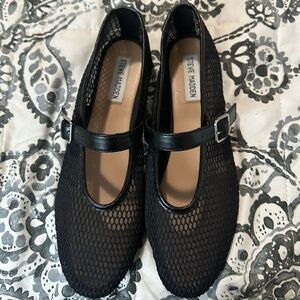 Steve Madden Black Mesh Flats
